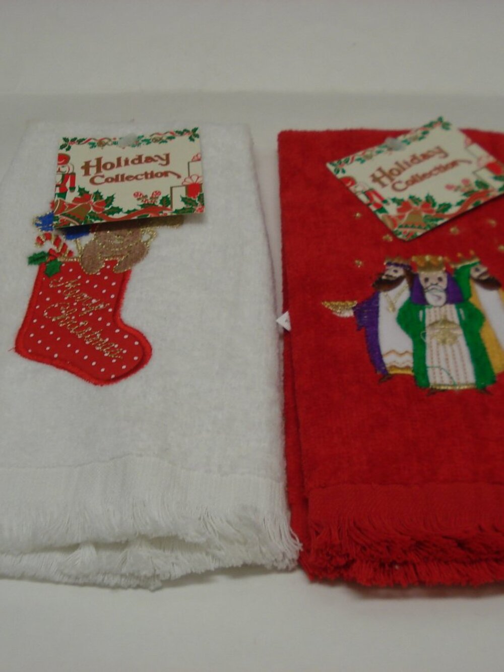 Holiday Collection Christmas Tea Towels 12" x 18" NEW 100% Cotton Set of 2